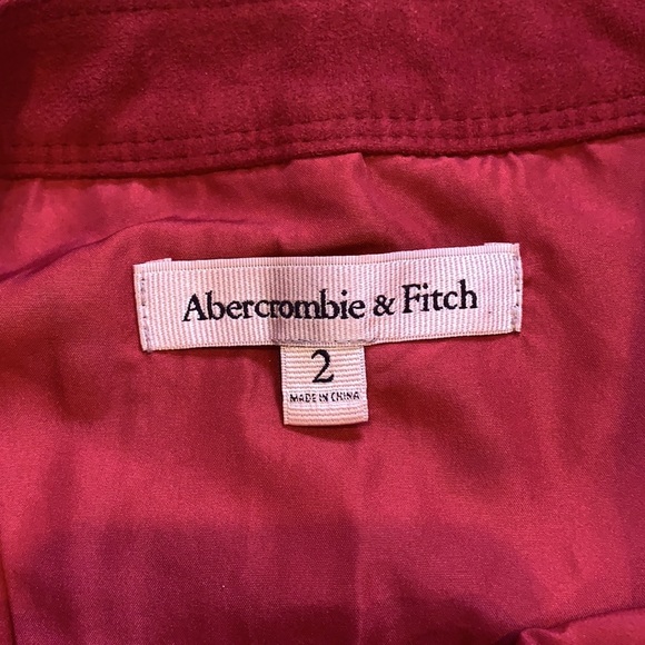 Abercrombie and Fitch red suede button up mini skirt - Picture 2 of 2